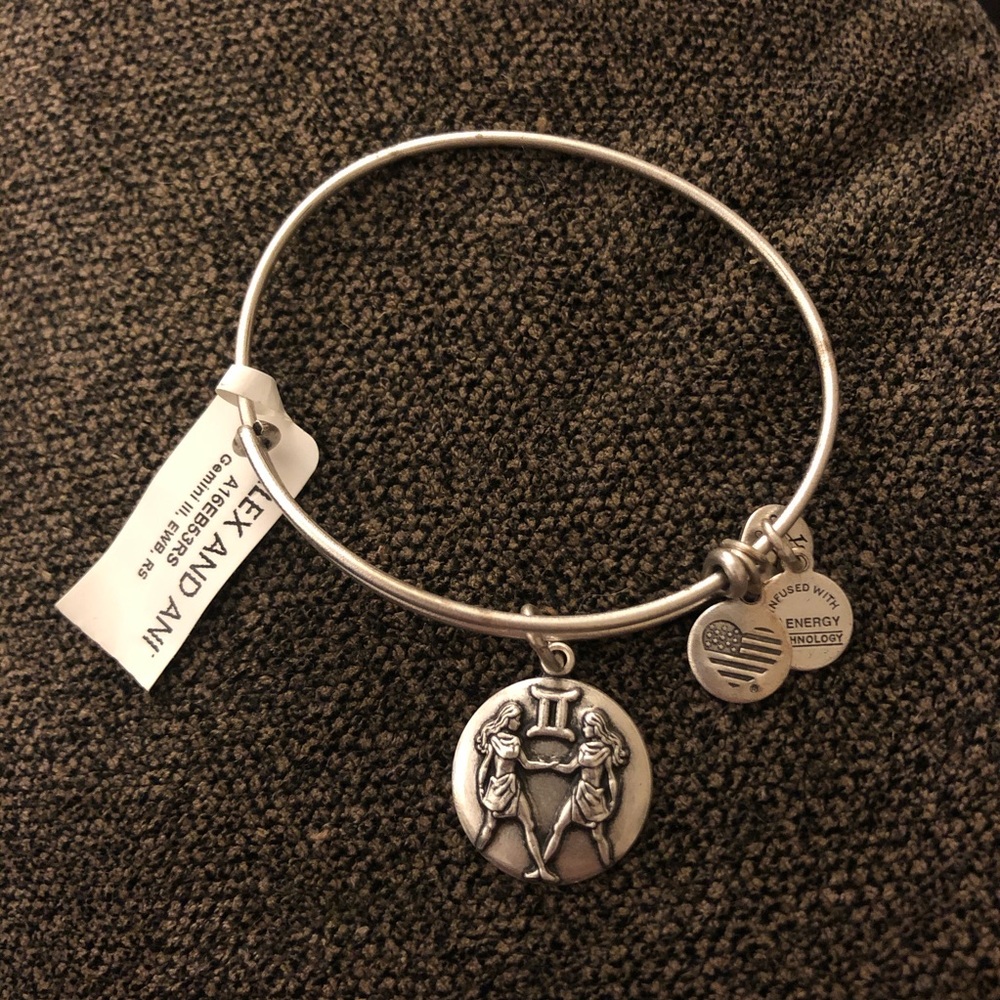 Alex and Ani Gemini Zodiac Charm Bangle Silver